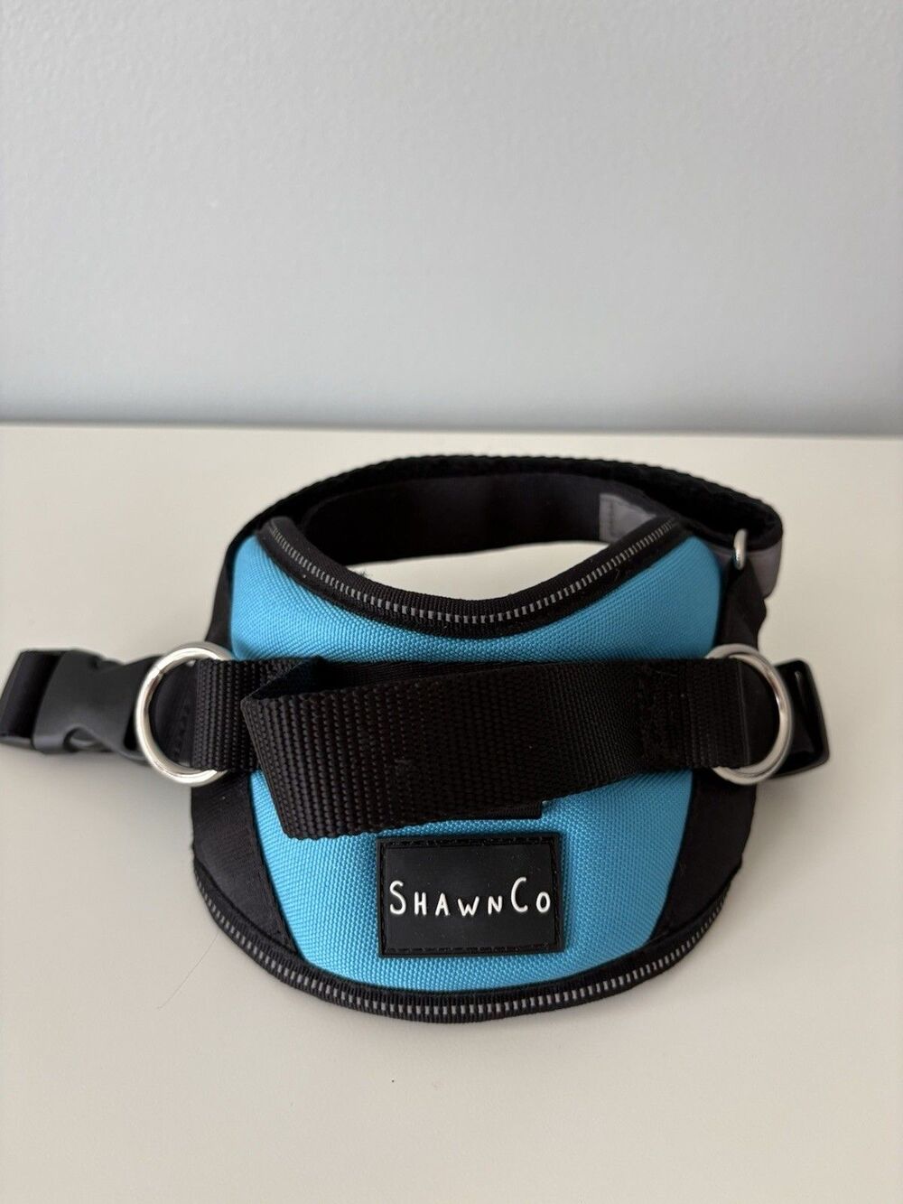 ShawnCo Dog Harness No-Pull Pet Vest 3 Leash Clips Oceanic Blue Reflective Small